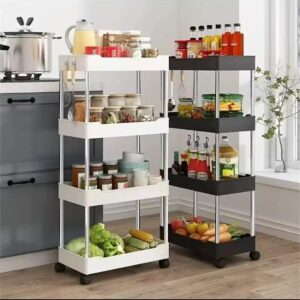 4-Layer Storage Rack with Wheels – Multipurpose Kitchen & Bathroom Organizer | Home Storage Kenya