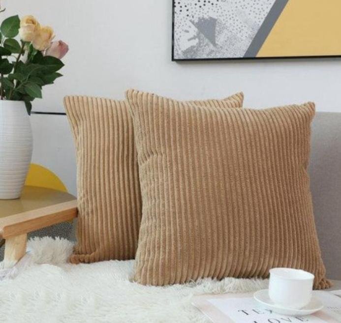 Corduroy Velvet Throw Pillow Cases – Soft Decorative Cushion Covers | Home Decor Kenya