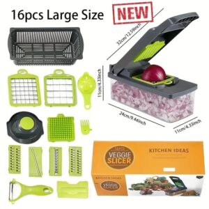 16PCS Vegetable Cutter & Chopper Set – Multi-Function Slicer, Dicer & Grater | Kitchen Essentials Kenya