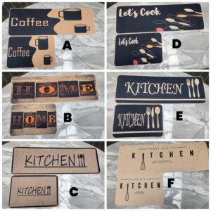 2PCS Rubber Kitchen Mats – Non-Slip Anti-Fatigue Floor Mat Set | Kitchen Essentials Kenya