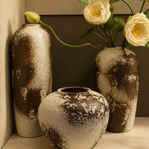 Rustic Brown Textured Vases – Modern Earthy Decorative Vase Collection | Luxury Home Decor Kenya