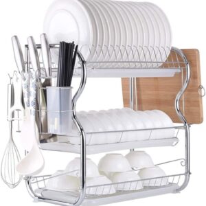 3-Layer Stainless Steel Dish Rack – Kitchen Drying & Storage Organizer | Kitchen Essentials Kenya