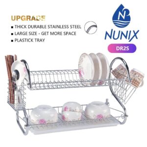Nunix 2-Layer Dish Rack – Compact Kitchen Drying & Storage Organizer | Kitchen Essentials Kenya