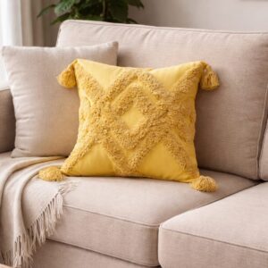 Scandinavian Boho Throw Pillow Cover with Tassels – Decorative Cushion Cover | Home Decor Kenya