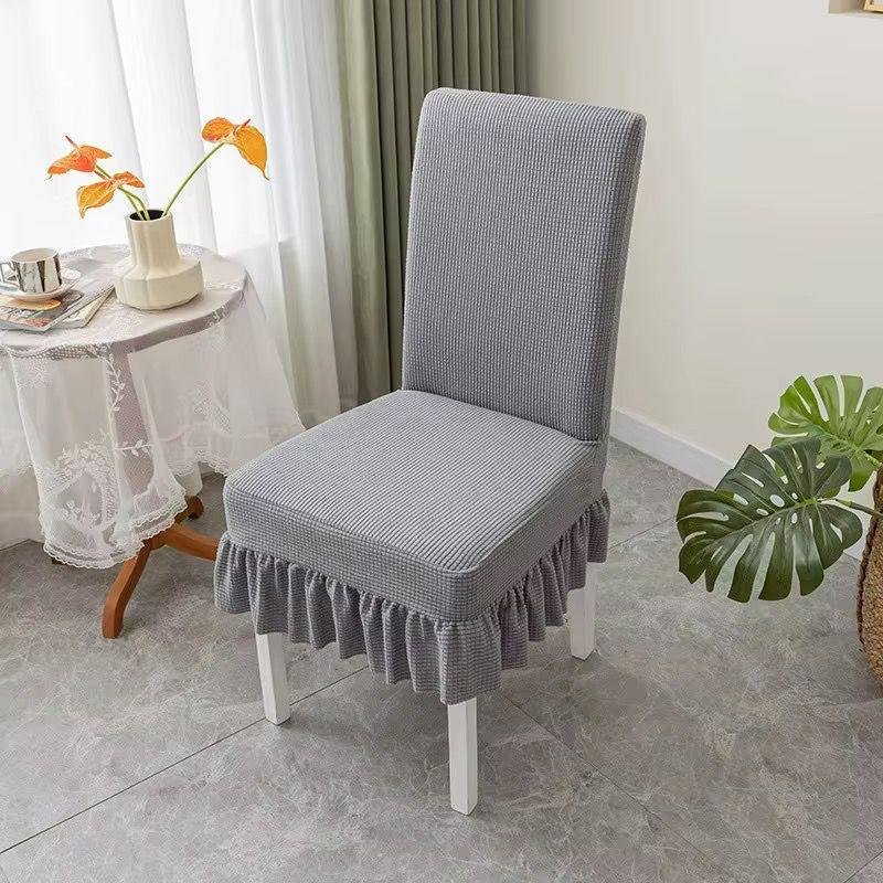 Jacquard Dining Chair Seat Covers with Frills – Stretch Chair Protector Covers | Dining Decor Kenya