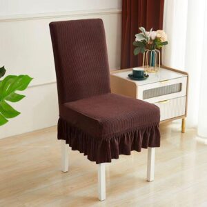 Jacquard Dining Chair Seat Covers with Frills – Stretch Chair Protector Covers | Dining Decor Kenya