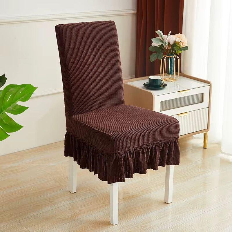 Jacquard Dining Chair Seat Covers with Frills – Stretch Chair Protector Covers | Dining Decor Kenya