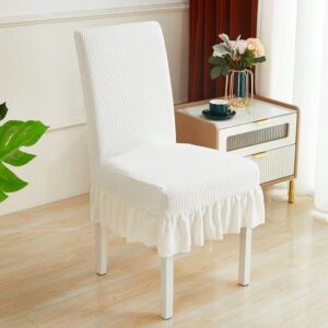 Jacquard Dining Chair Seat Covers with Frills – Stretch Chair Protector Covers | Dining Decor Kenya