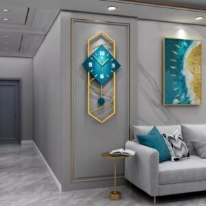 Large Turquoise Decorative Wall Clock – Modern Luxury Wall Ornament | Home Decor Kenya