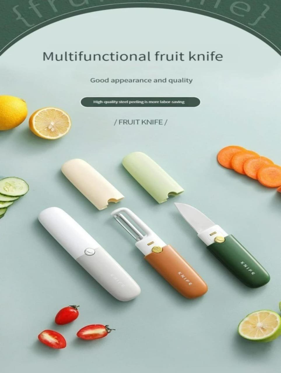 3-Function Pocket Fruit Knife & Peeler – Portable Kitchen Tool | Kitchen Gadgets Kenya - Image 3