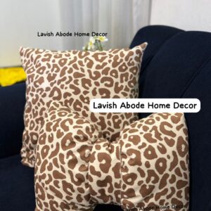 Animal Print Throw Pillow Set (Dark Brown)– Square Pillow & Bow Tie Cushion with Removable Covers | Luxury Home Decor Kenya