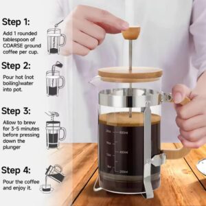 850ML French Press Coffee Maker – Glass Coffee Plunger with Stainless Steel & Wooden Lid | Coffee Accessories Kenya