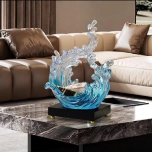 Modern Decorative Lokori Ocean Art Crystal Sculpture – Luxury Artistic Home Décor | Premium Crystal Decor Kenya