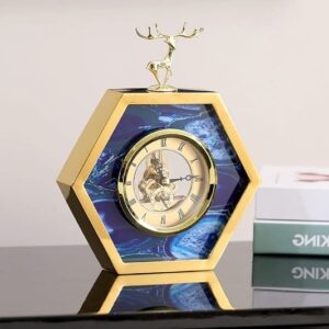 ELK Gold Blue Desktop Clock – Luxury Decorative Table Clock | Modern Office & Home Décor Kenya