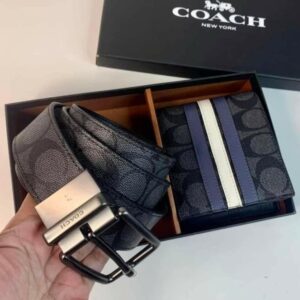 2-in-1 Coach Men’s Gift Set – Belt & Wallet Luxury Gift Hamper with Coach Packaging | Men’s Gifts Kenya