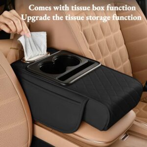 5-in-1 Auto Center Console Armrest Cushion – Universal Car Armrest Pad with Cup Holders, Tissue Holder & Side Storage Organizer | Car Accessories Kenya
