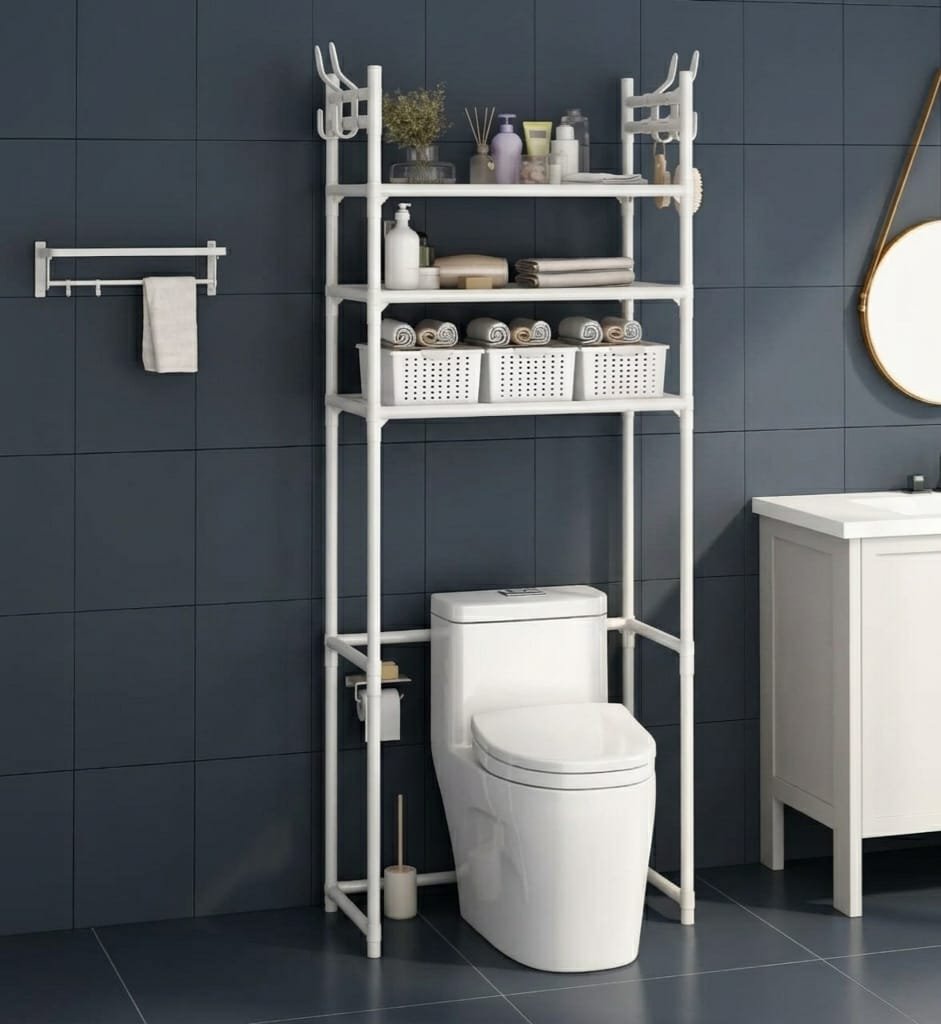 Over-The-Toilet Rack Organizer – Steel Bathroom Storage Stand (160cm) | Space-Saving Bathroom Shelf Kenya