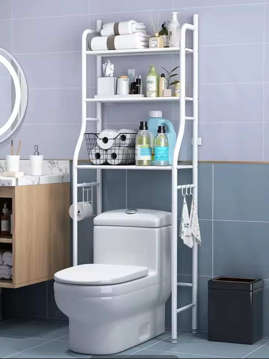 Over-The-Toilet Rack Organizer – Steel Bathroom Storage Stand (160cm) | Space-Saving Bathroom Shelf Kenya - Image 2