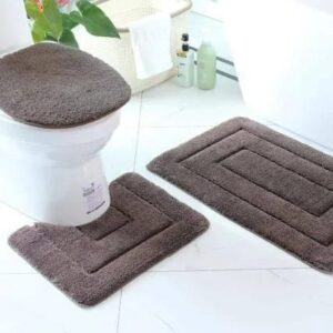 3-Piece Toilet Mat Set – Heavy Non-Slip Bathroom Mats | Soft Luxury Bathroom Décor Kenya