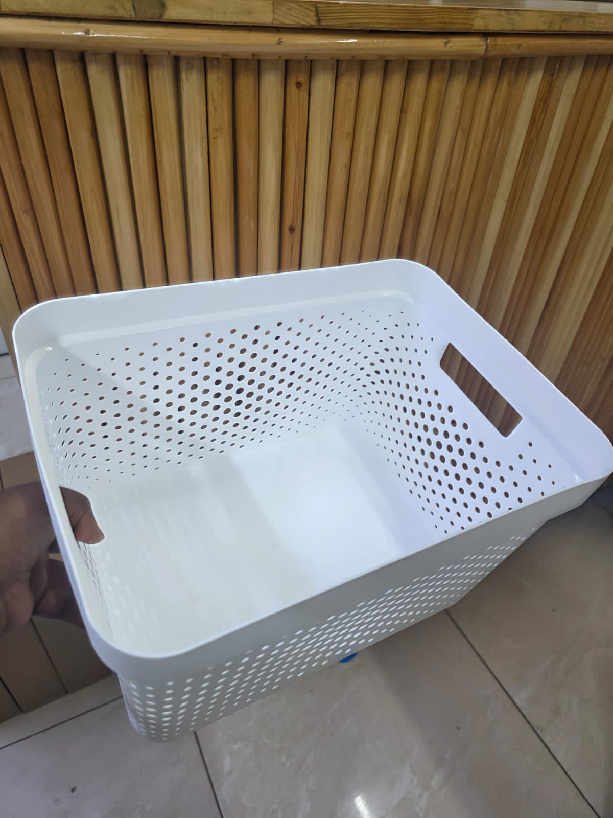Large Modern Storage Basket with Bamboo Lid – 17L Multipurpose Organizer | Stylish Home Storage Kenya - Image 4