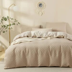 Waffle Weaving Poplin Cotton Duvet Cover Set – Luxury Soft Bedding (6×7) | Elegant Bedroom Décor Kenya