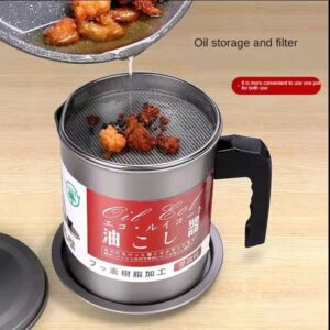 Stainless Steel Oil Filter Pot 1.7L – Non-Stick Oil Strainer & Storage Container | Kitchen Essential Kenya