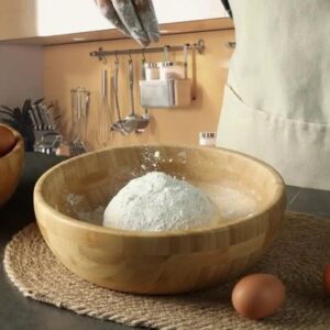 Wooden Dough Basin Salad Bowl – 4L Multi-Purpose Kneading & Serving Bowl | Kitchen Essentials Kenya