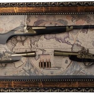 Wooden Wall Art Antique Gun Showpiece Frame with Glass Cover – Luxury Vintage Wall Décor for Living Room & Office | Kenya