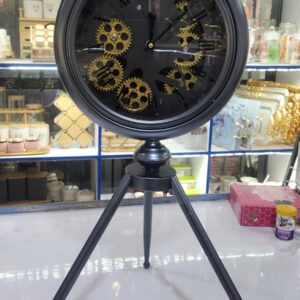 Tripod Vintage Moving Gear Clock – Industrial Retro Floor Clock with Rotating Gears | Luxury Home Décor Kenya