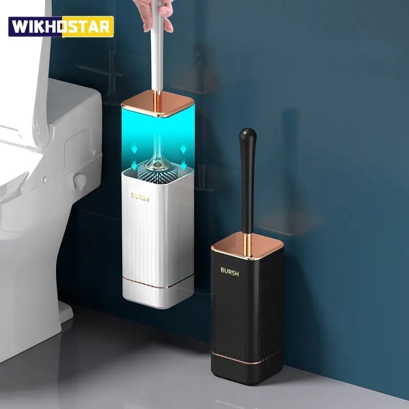 Luxury Toilet Brush & Holder Set – Wall Mounted Soft TPR Bathroom Cleaning Brush | Modern Bathroom Accessories Kenya