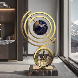 Marble Base Clock Globe Décor – Luxury World Globe Table Clock | Modern Office & Home Decoration Kenya