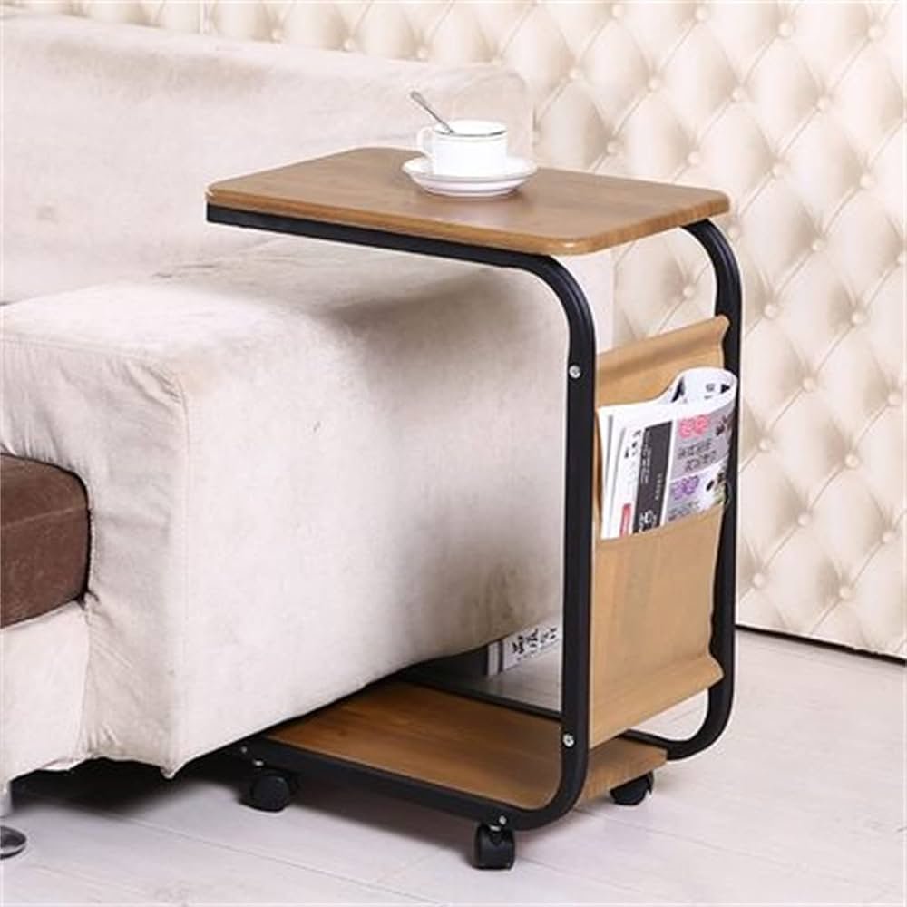 2-Layer Trolley Side Table with Insert Pocket – Modern Rolling Storage & Sofa Side Table | Compact Home Organizer Kenya - Image 4