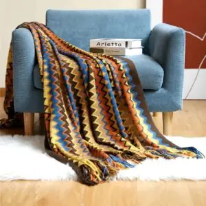 Bohemian Knitted Throw Blanket with Tassels – Luxury Acrylic Cashmere Sofa & Bed Throw | Cozy Home Décor Kenya