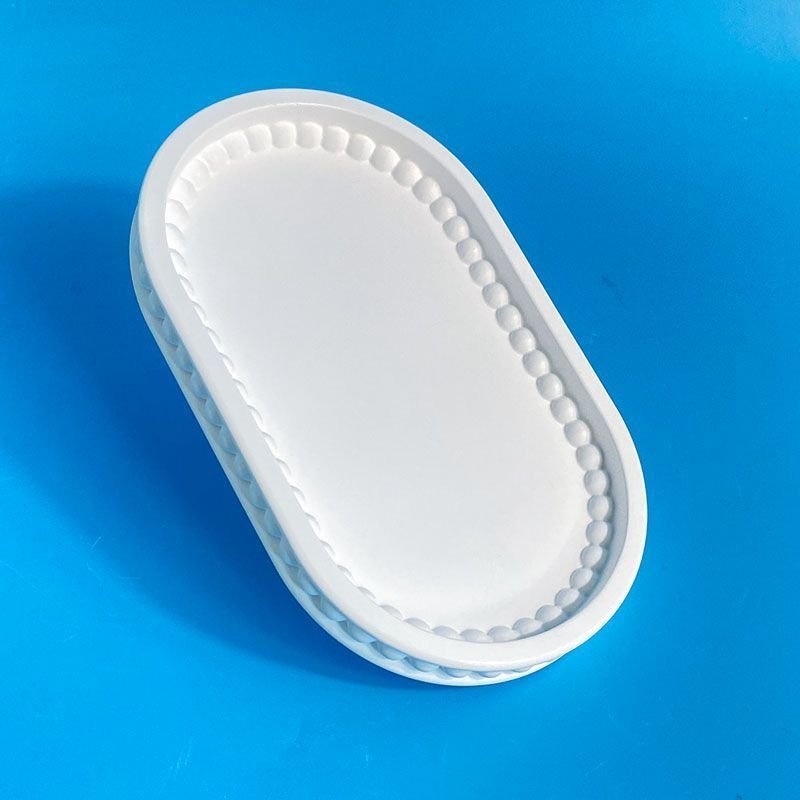 White Beaded Edge Oval Tray – Elegant Vanity & Organizer Tray | Luxury Home Décor Kenya