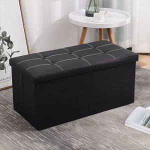 Foldable Leather Storage Ottoman Box – Luxury Storage Bench & Footrest | Modern Home Organizer Kenya