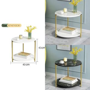 Round/Square Side Coffee Table – Marble Effect MDF Accent Table | Modern Living Room Furniture Kenya
