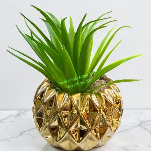 Nordic Artificial Succulents in Gold Ceramic Pots – Modern Tabletop Greenery Décor | Home & Office Styling Kenya