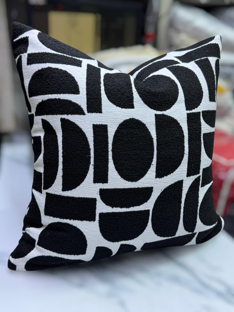 Geometric Cushion Covers – Soft Luxury Throw Pillow Covers 45×45cm | Modern Home Décor Kenya - Image 4