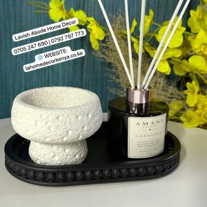 Premium Small Decor Set Up Combo – Beaded Tray, Mushroom Bowl & Amani Reed Diffuser | Luxury Home Décor Kenya