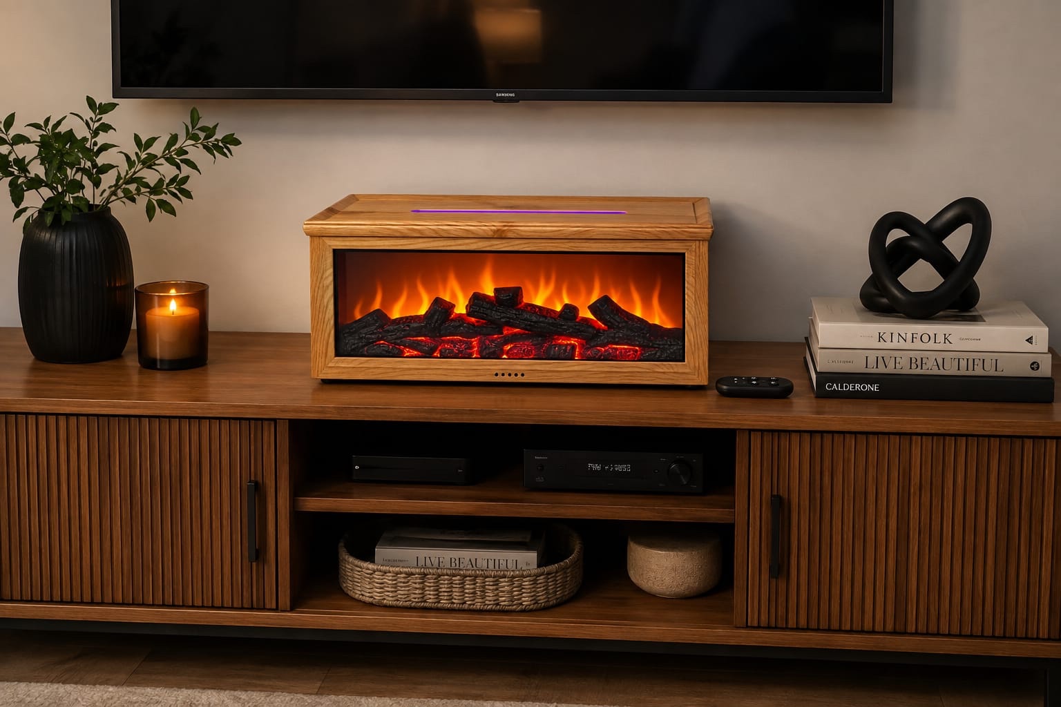 Fireplace Decorative Humidifier & Aroma Diffuser – Remote-Controlled Flame Effect | Luxury Home Décor Kenya