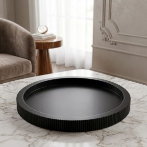 Black Ribbed Decorative Tray – Modern Luxury Serving & Display Tray | Elegant Home Décor Kenya